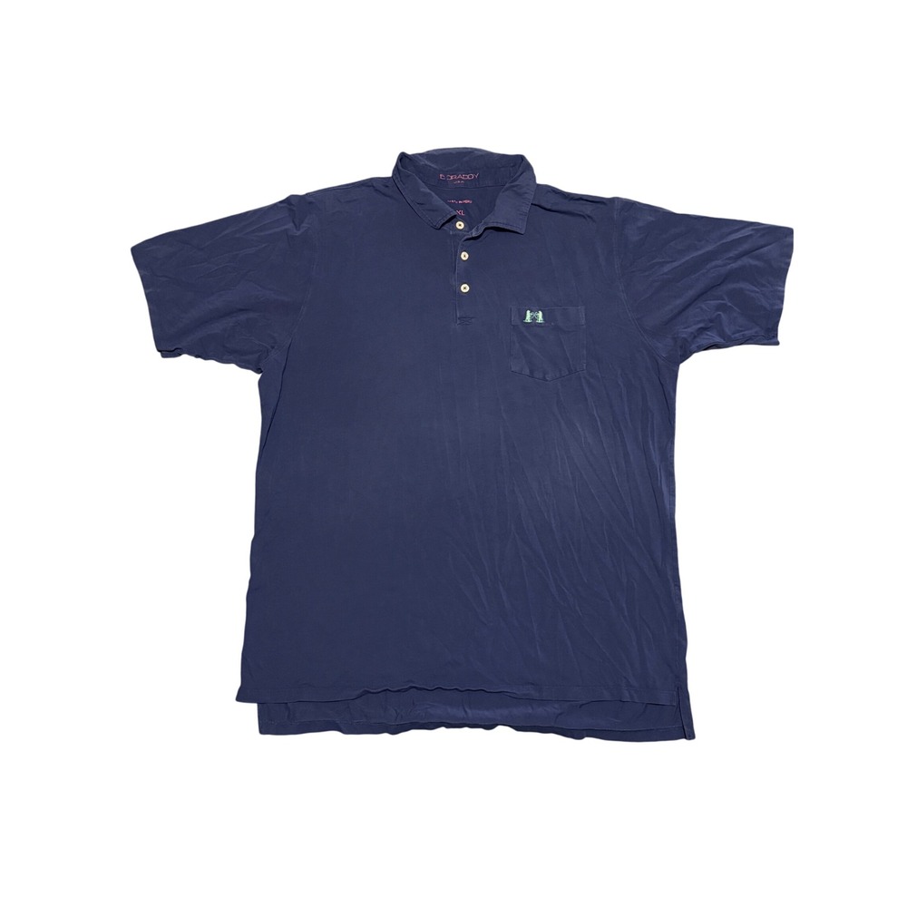 B. Draddy Mens XL Navy Blue Pima Cotton 2018 Invitational Golf Polo Shirt Pocket